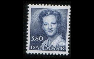 Tanska 825 ** MargretheI 3,80 kr sininen (1985)