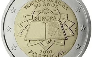 Portugali 2007 Rooman sopimus 2€ UNC