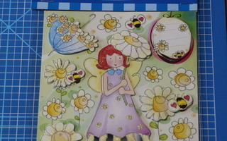 Tarrat: tyttö , kukkia ja mehiläisiä
