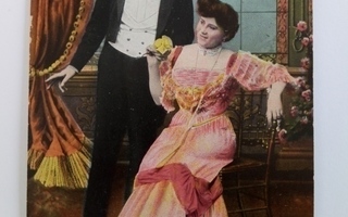 Antiikkikortti: romanttinen v. 1908 /ulkomainen