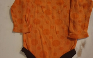 Retrotyylinen oranssi/ruskea body, MYLLYMYKSUT, koko 74/80