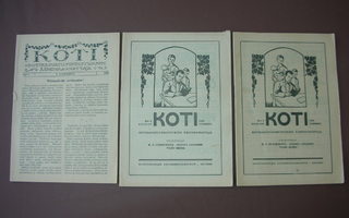Koti lehtiä 1920-luku ja vanha mainoslehtinen 1896