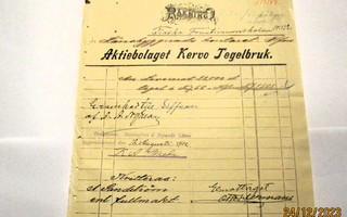 1902 Hki Aktiebolaget Kerwo Tegelbruk lasku