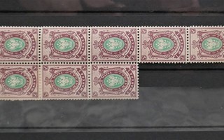1901, 1 mk lila/vihreä B-hammaste 8-ryhmä