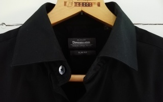Dressman Musta Premium Stretch -paita slim fit M