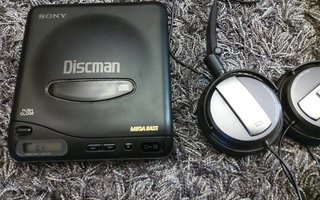 Sony Diskman D-11+Sony kuulokkeet