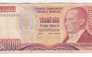 Turkki 20000 Lirasi v.1995 P-202