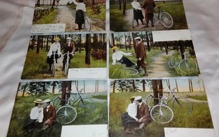 Pyöräilykoulu Polkupyörä Romanttinen Pari v.1904 PK71