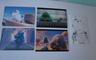 Kulkemattomia Disney Art of Pixar postikortteja 1€ / kpl