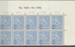 1967 M63 40p sininen leijona xHa3 GA-liima nro-10lö 1320 ++