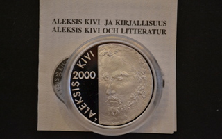 100 mk 2000 Aleksis Kivi PROOF+todistus