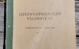 VR liikennepaikkojen välimatkat 1942