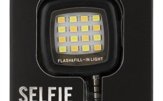 Streetz Selfie LED salama älypuhelimelle, 3.5mm, musta UUSI