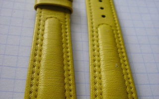 Keltainen kellon ranneke nahkaa 18 mm