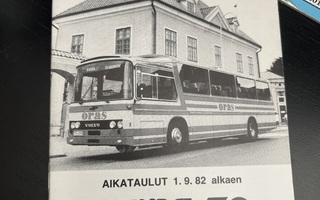 Oras liikenne Oy aikataulu 1982