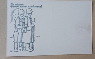 Kaksi suomalaista sotilasta, Kenttäpostikortti, ei käyt.