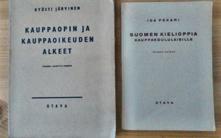 Kauppakoulun oppikirjoja 1942 ja 1943