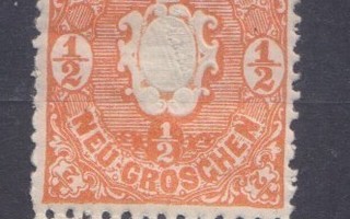Saksa  Vanhat valtiot Saksi 1863 Mi 15 postituoreena.