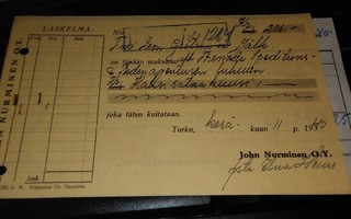 John Nurminen kuitit 1940 PK300/1