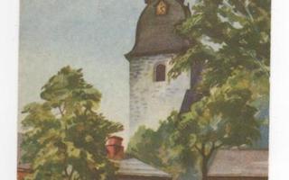 Naantali: taloja ja kirkkoa ( taidepostikortti)