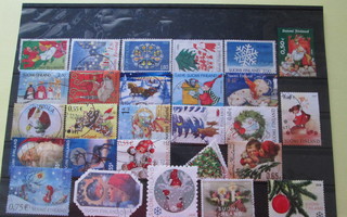 Suomalaisia Joulu postimerkkejä 27 kpl