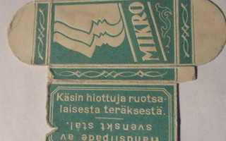 VANHA PAKKAUS - MIKRO KÄSIN HIOTTUJA RUOTSALAISESTA  (AB5)