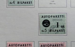 Suomi, erä autopakettimerkkejä 1949-1963