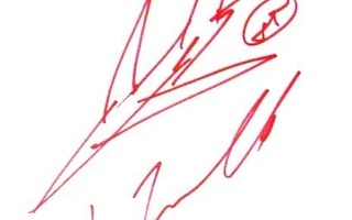 John Travoltan piirtämä kuva ja nimikirjoitus