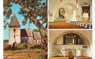 Kolme postikorttia Ahvenanmaan kirkoista