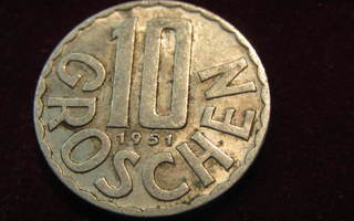 10 groschen 1951. Itävalta-Austria