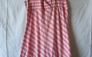 Vaaleanpunaraidallinen mekko, koko 36