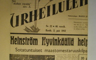 Suomen Urheilulehti Nro 22/1943 (25.2)
