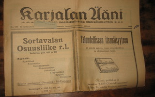Sanomalehti  Karjalan Ääni  1.12.1928