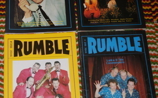 RUMBLE - rockabilly Lehti 2/92, 3/92, 3/93, 2/95 8e kpl