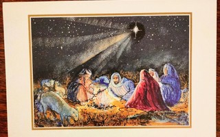 Joulukortti, uskonnollisia Taidetta ilman käsiä 3 kpl