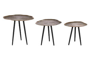 Set of 3 tables Home ESPRIT Musta Kullattu 52 x 