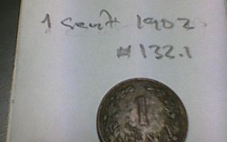 Hollanti 1 cent 1902, km#132.1