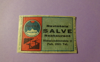 TT-etiketti Ravintola Salve Restaurant (Hki)