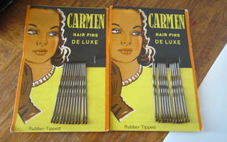 2x hiuspinni 12 kpl setti Carmen hair pins DE LUXE  WANHA