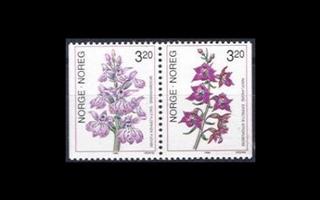 Norja 1040-1 ** Käyttösarja orkideoita (1990)