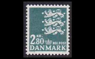 Tanska 684 ** Vaakuna 2,80 kr vihert.sininen (1979)