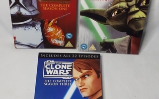 Star Wars The Clone Wars  kaudet 1-3 DVD:t