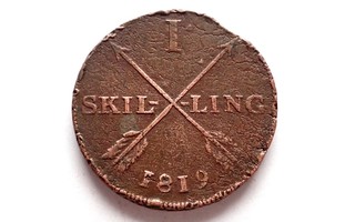 1 skilling 1819 Ruotsi