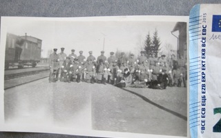 VANHA Valokuva Suojeluskunta Rautatie Asema Juna 1918
