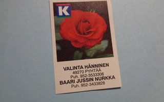 TT-etiketti K Valinta Hänninen, Pyhtää / Baari Jussin Nurkka
