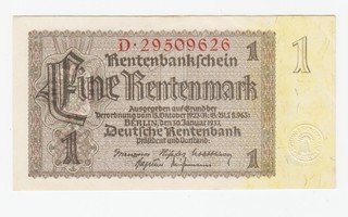 Seteli Saksa 1937 1 Mark kl 8-9