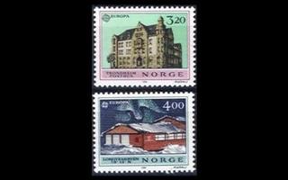 Norja 1046-7 ** Europa postirakennuksia (1990)