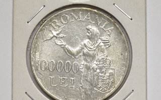Romania 100 000 Lei 1946, hopeaa