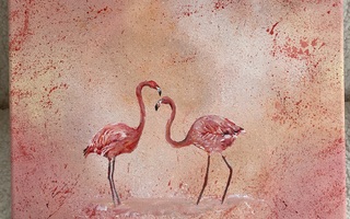 Flamingot maalaus 30x30 cm ALE!