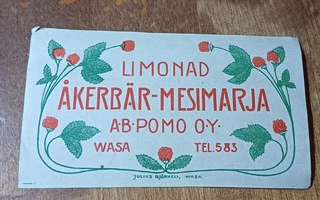Limonad Mesimarja Wasa etiketti.